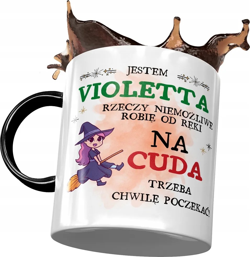 Fekete Bögre Violetta Barátnő Feleség Ajándék Nyomtatott Fotóval