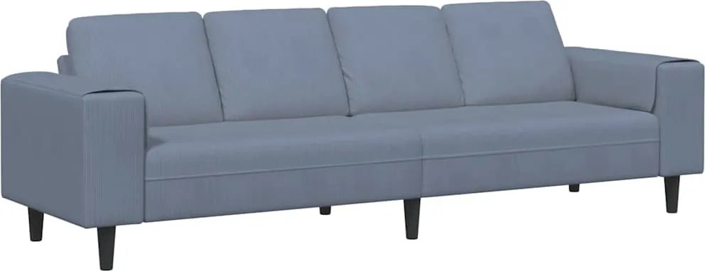 vidaXL Kanapé párnával Kék 250 x 77 x 76 cm Bársonyos szövet