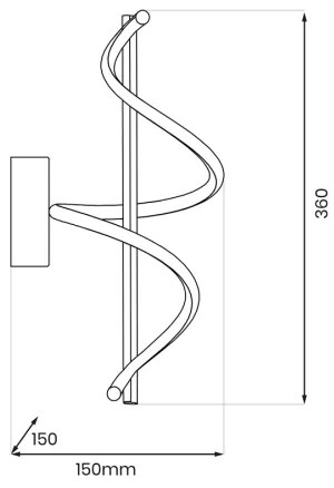 LED Fali lámpa TWIST LED/12W/230V fekete