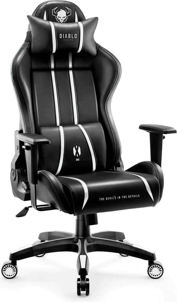 Gamer szék műbőr Normal Size, fekete-fehér: Diablo X-One 2.0