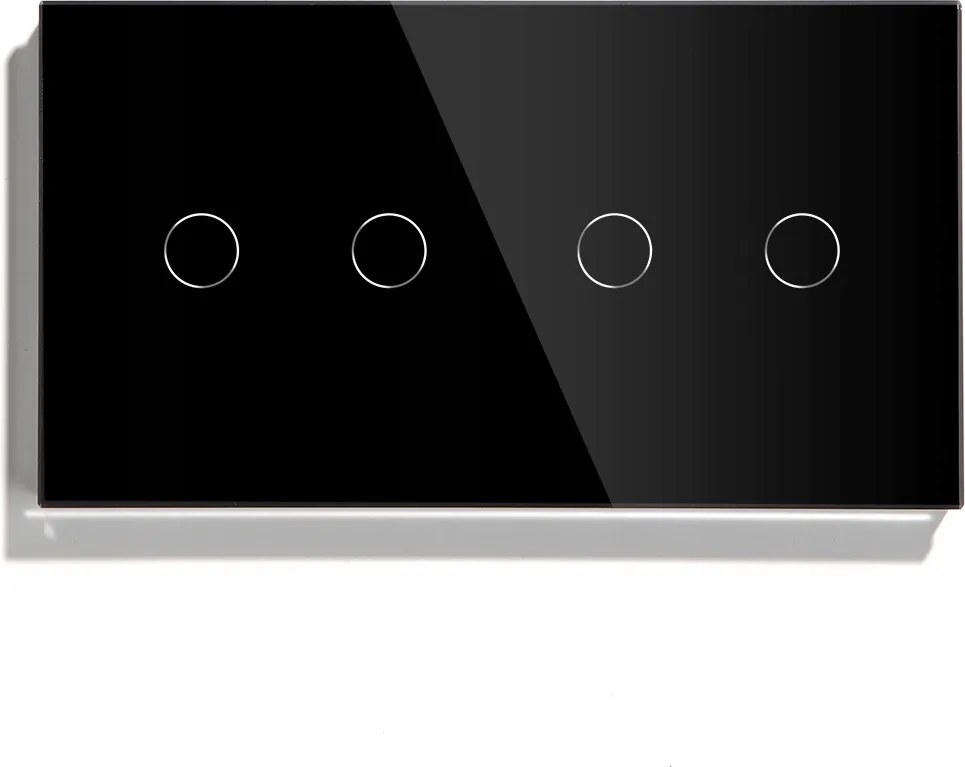 Érintőkapcsoló Dupla 2+2 Normál+dimmer Üveg Kapcsoló