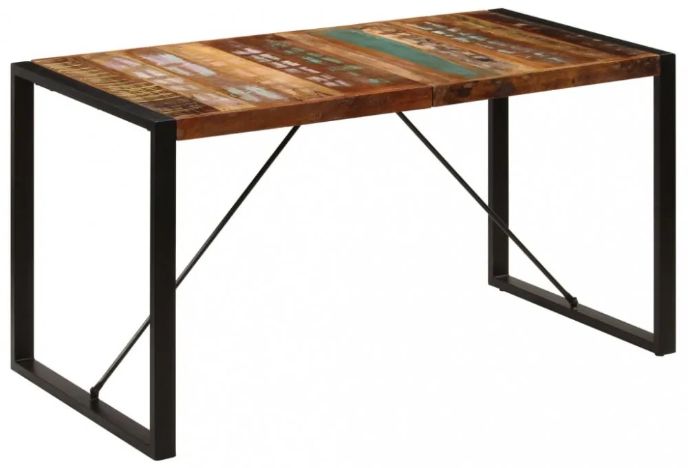 tömör újrahasznosított fa étkezőasztal 140 x 70 x 75 cm