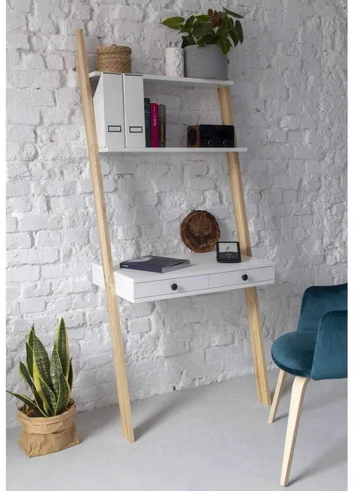 Leno fehér állvány munkalappal és fiókkal - Ragaba