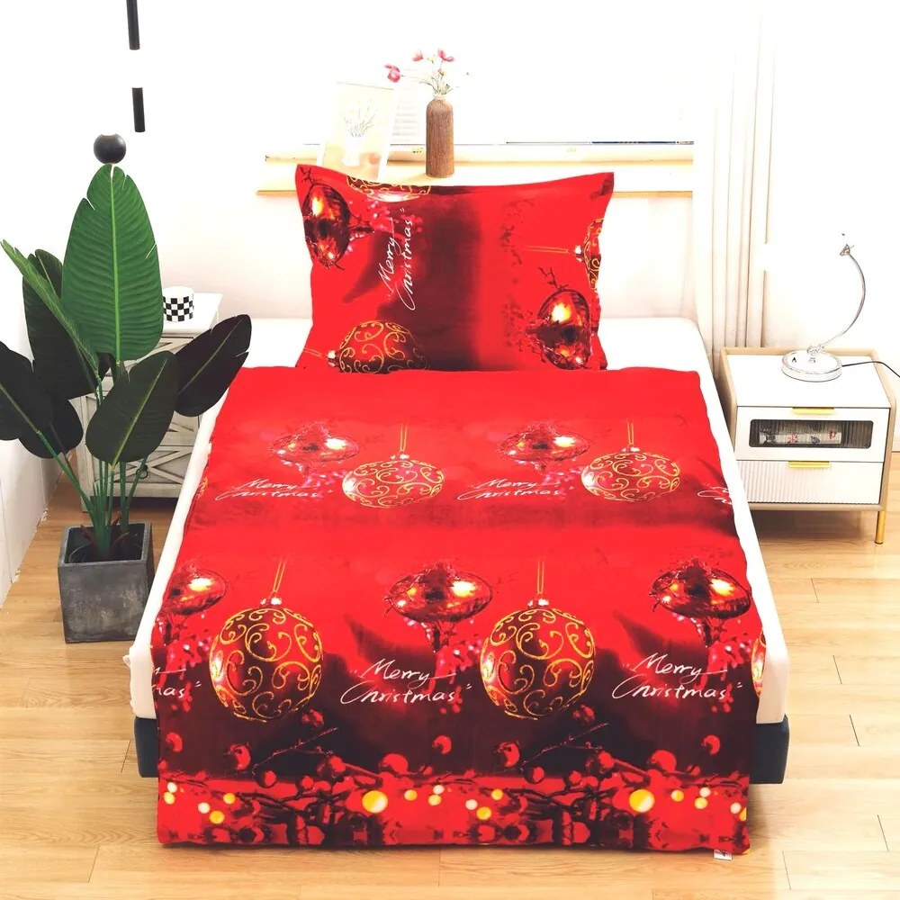 Mikroplüss ágynemű Homa LEVINA RED CHRISTMAS 140x200 cm