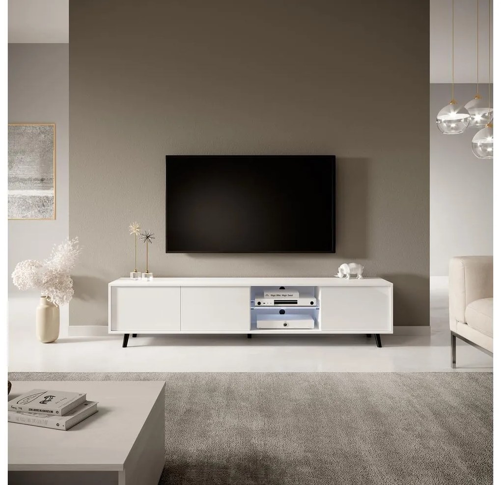 Tv szekrény/asztal Gal (világítással) (fehér). 1098631