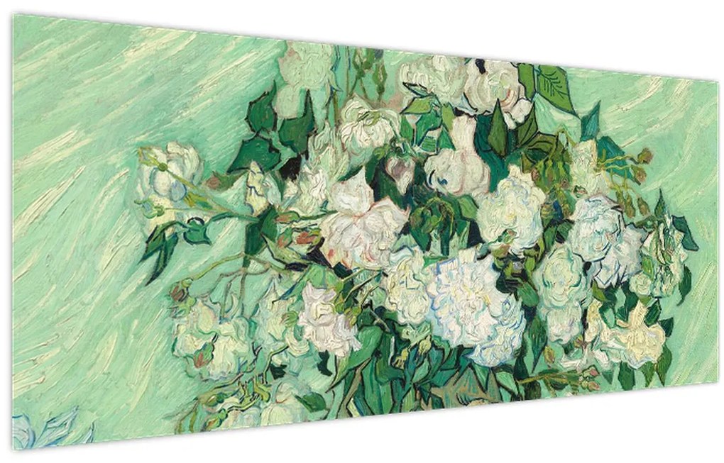 Kép - Vincent van Gogh, Roses, reprodukciók (120x50 cm)