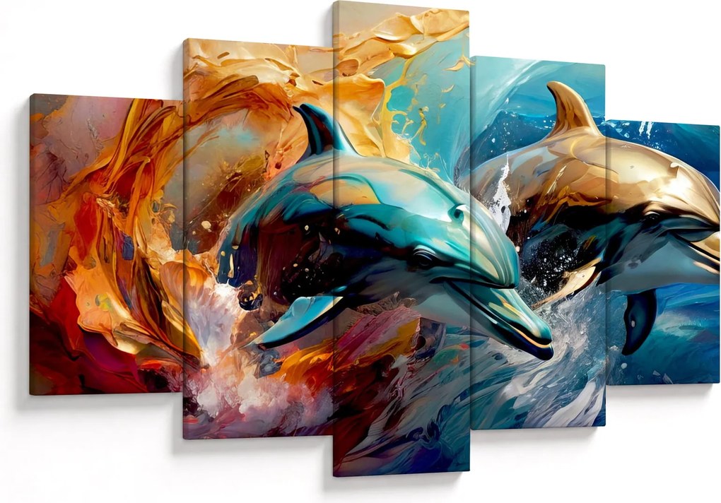 Kép - Delfin festmény (150x105 cm)