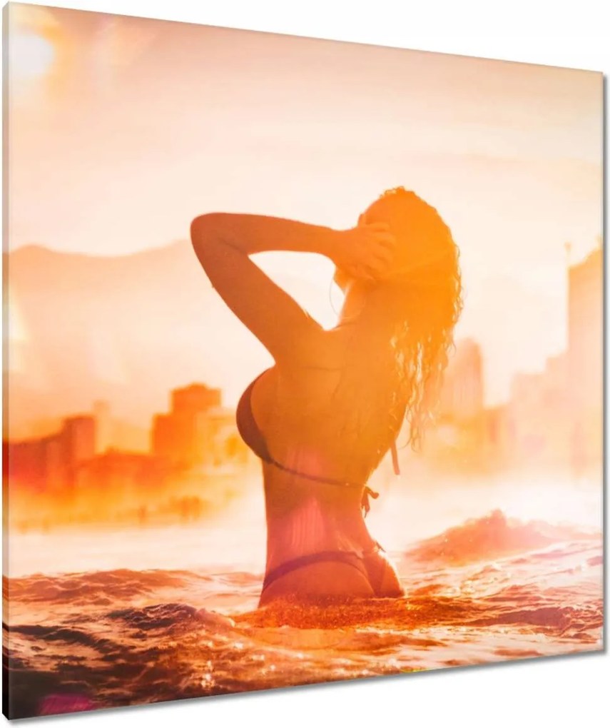 Vászonkép 90x90 Nő a tengerben