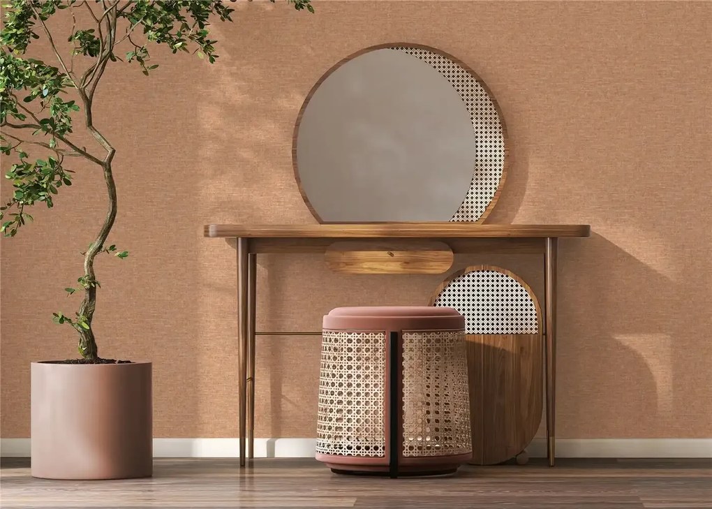 Esselle Home A La Mode Artisan Weave narancs egyszínű szövet hatású vlies tapéta – 100006EH