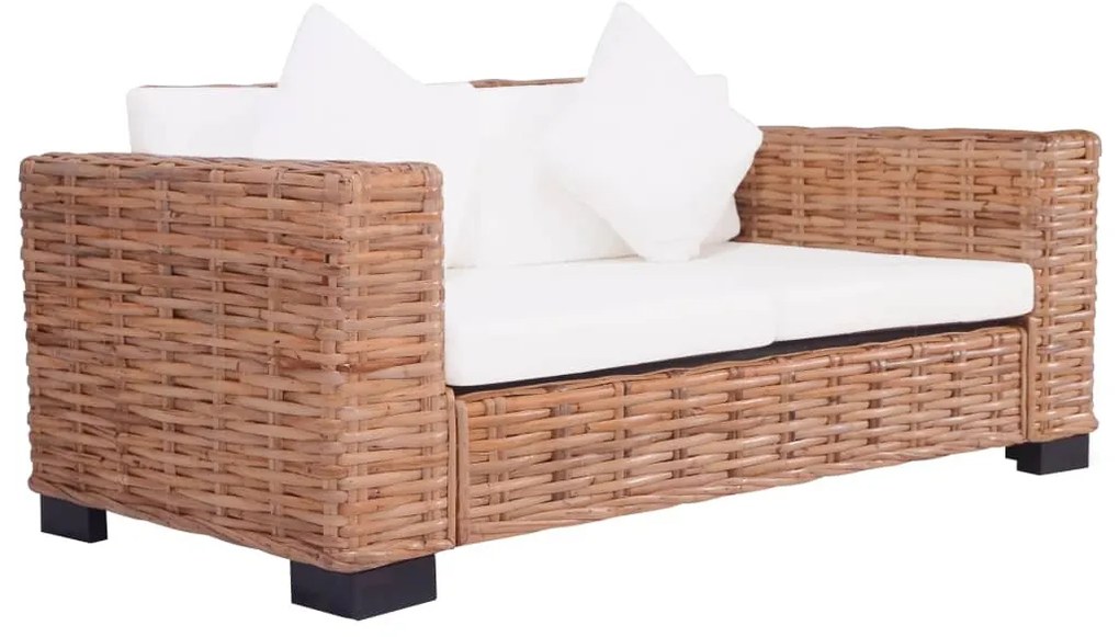 2-személyes természetes rattan kerti kanapé