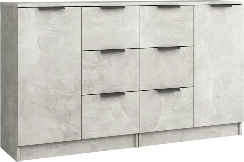 vidaXL 2 db betonszürke szerelt fa tálalóasztal 60 x 30 x 70 cm