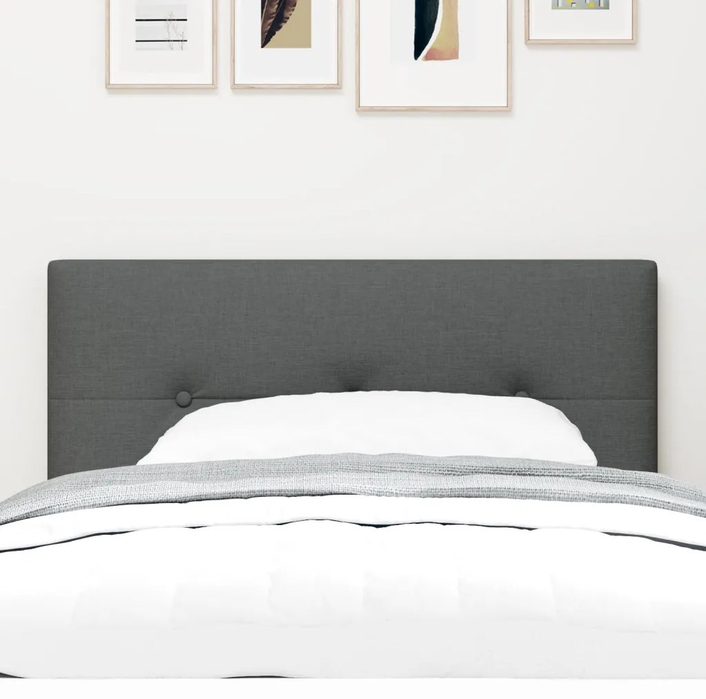 LED Fejtámla Gomb Tufted Sötétszürke 90 cm Textil