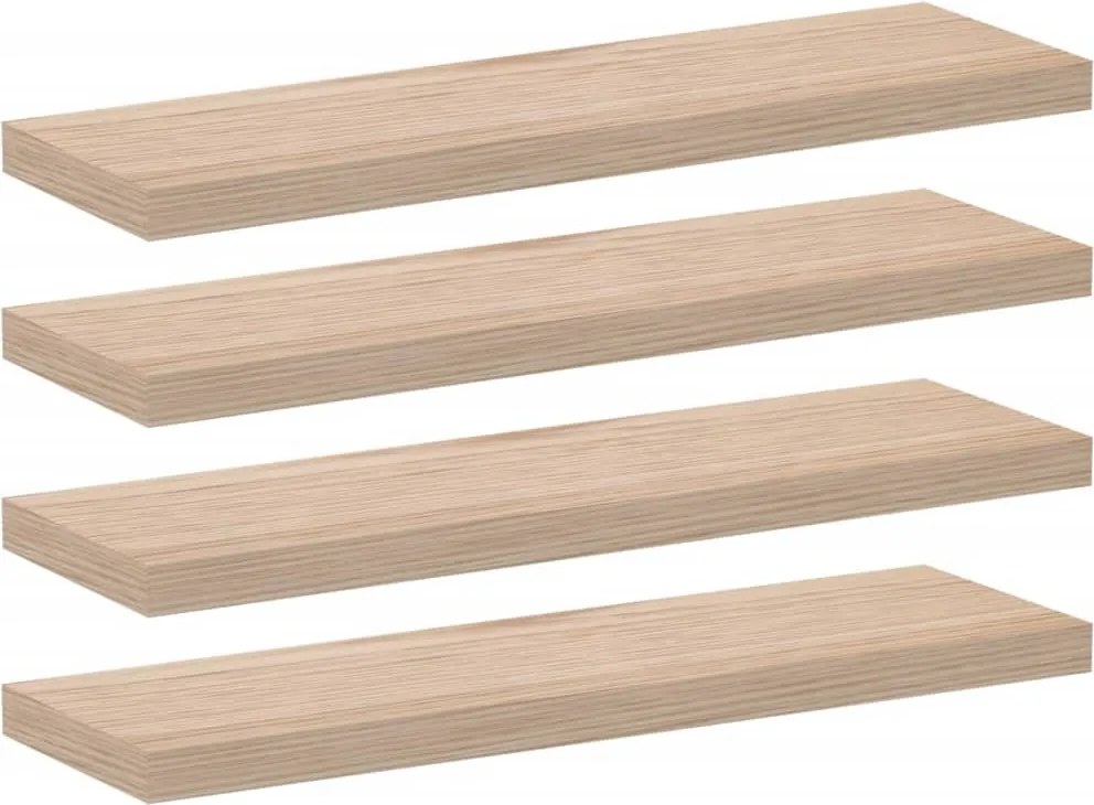 vidaXL 4 db szerelt fa függőpolc 80 x 23,5 x 4 cm