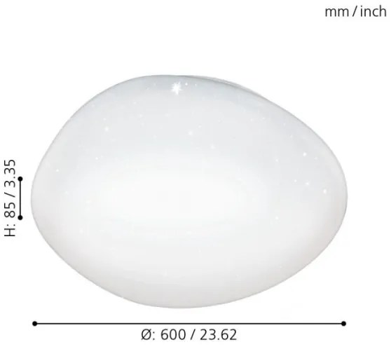 Eglo 98228 - LED dimmelhető mennyezeti lámpatest SILERAS-A LED/36W/230V, átm. 60 cm + távirányító
