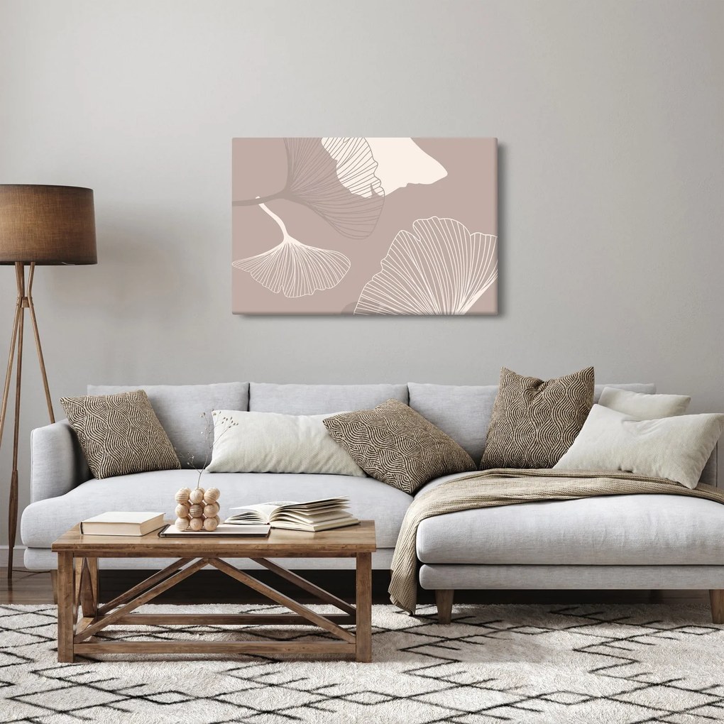 Kép - Bézs színű levelek N⁰1 (90x60 cm)