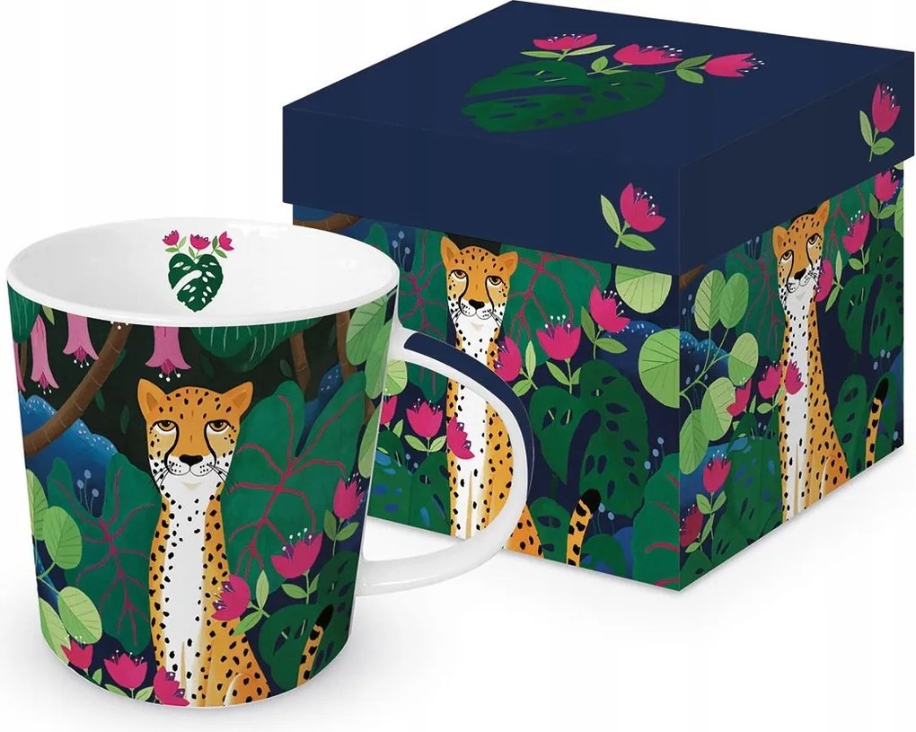 Nagy Porcelán Bögre Ppd Gepárd a trópusi erdőben Dobozban