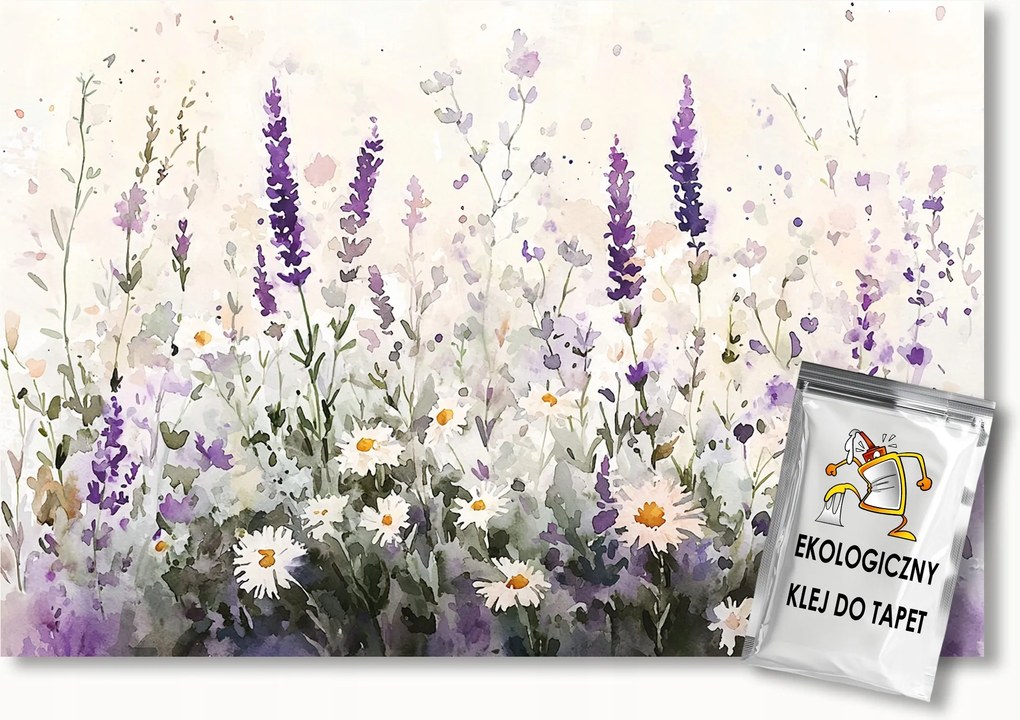 Fotótapéta Flizelina Kert Rét Virágok Levendula Margaréta 152,5x104 ragasztó