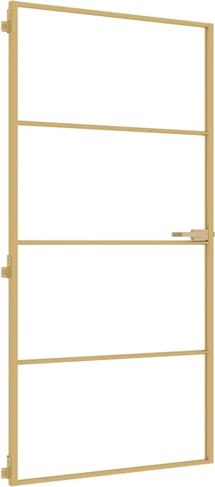 vidaXL arany edzett üveg alumínium vékony beltéri ajtó 102,5x201,5 cm