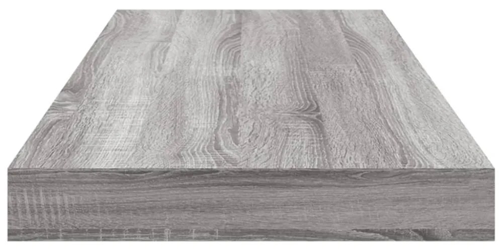 4 db szürke sonoma színű szerelt fa fali polc 60 x 10 x 1,5 cm