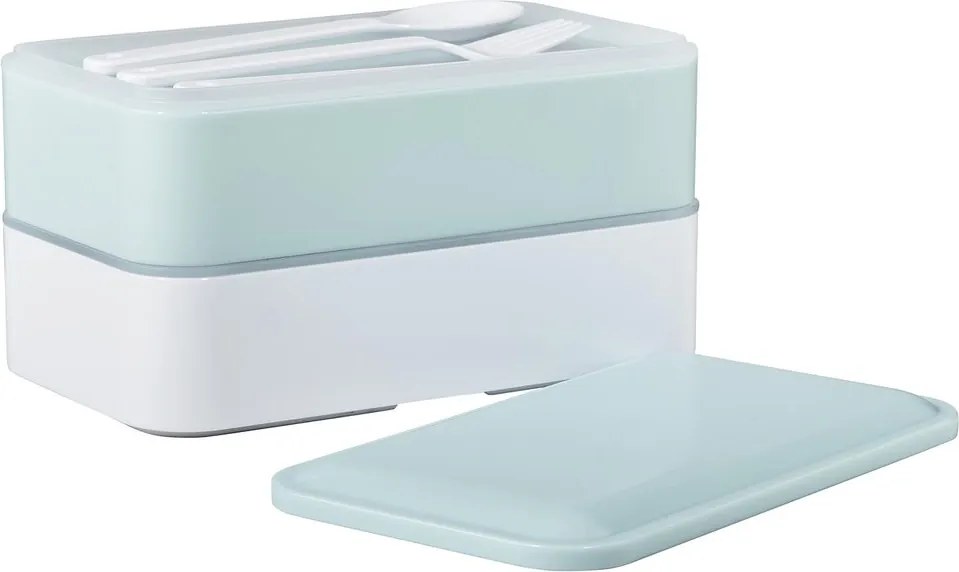 SNACK PACK uzsonnás doboz, világoskék-fehér