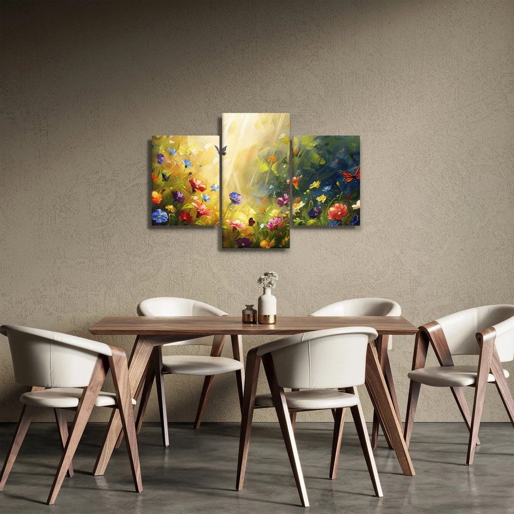 Kép - Tavaszi virágos rét, festmény (90x60 cm)