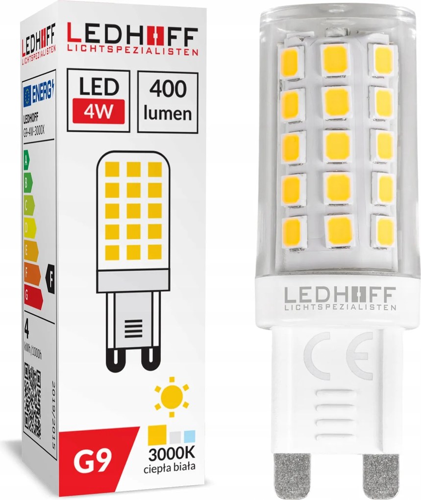 Led izzó G9 4W=40W 400lm 3000K Smd Meleg szín Ökológiai csillárhoz