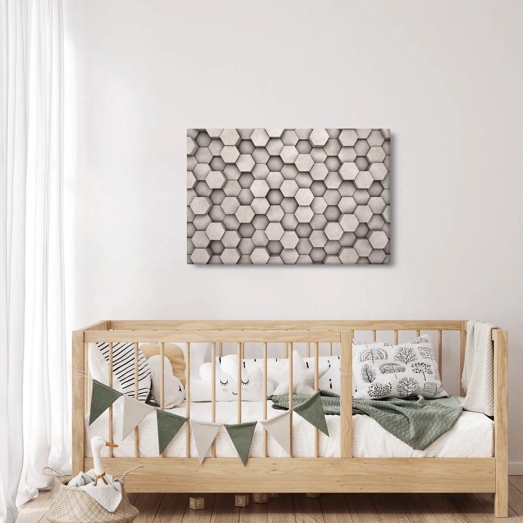Kép - Hatszögek beton kivitelben (90x60 cm)