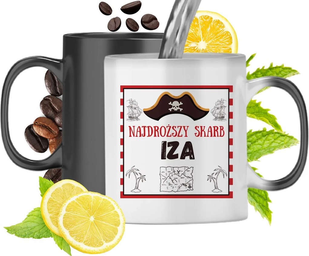 Mágikus bögre Iza fekete matt nyomott mintával 330ml