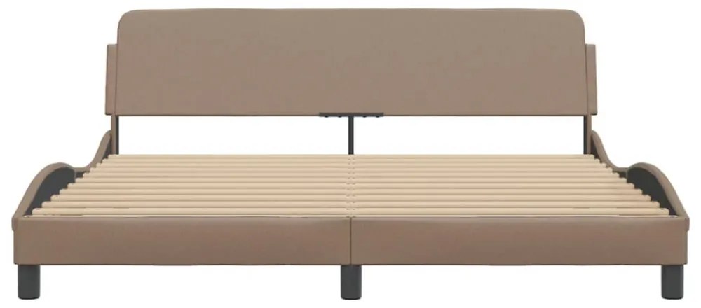 cappuccino színű műbőr ágykeret Dover 180x200 cm