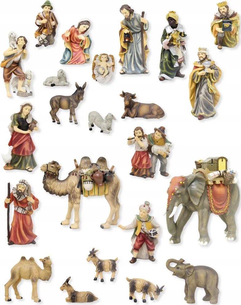 Figurák Karácsonyi Betlehem Dekoráció 23 Db Max. Magasság 9CM