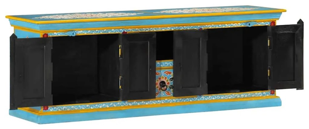 kék tömör mangófa TV-szekrény 110 x 30 x 40 cm