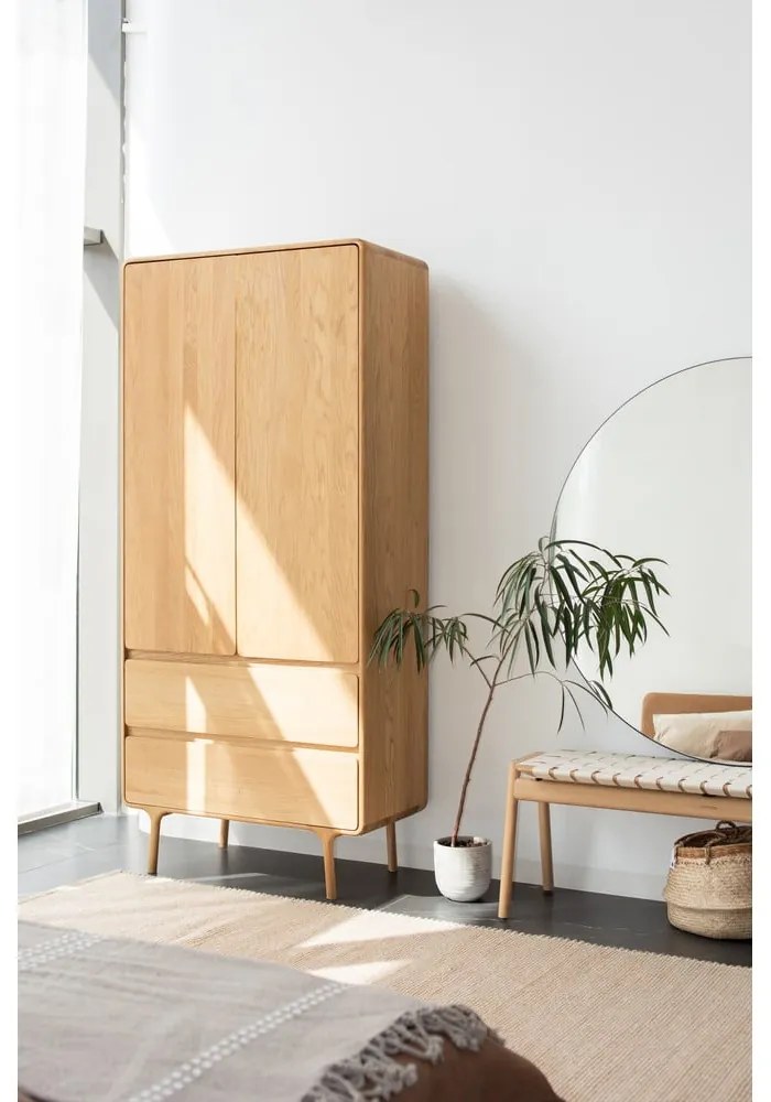 Fehér-natúr színű pad Klupa - Gazzda