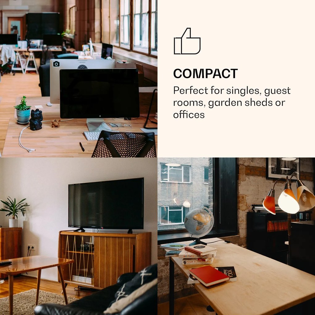 Klarstein CoolArt, 79L, kombinált hűtőszekrény, E energiahatékonysági osztály, 9 liter fagyasztó, formatervezett ajtó