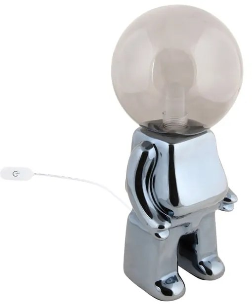 Szürke LED dimmelhető asztali lámpa üveg búrával (magasság 27 cm) Ross – Leitmotiv