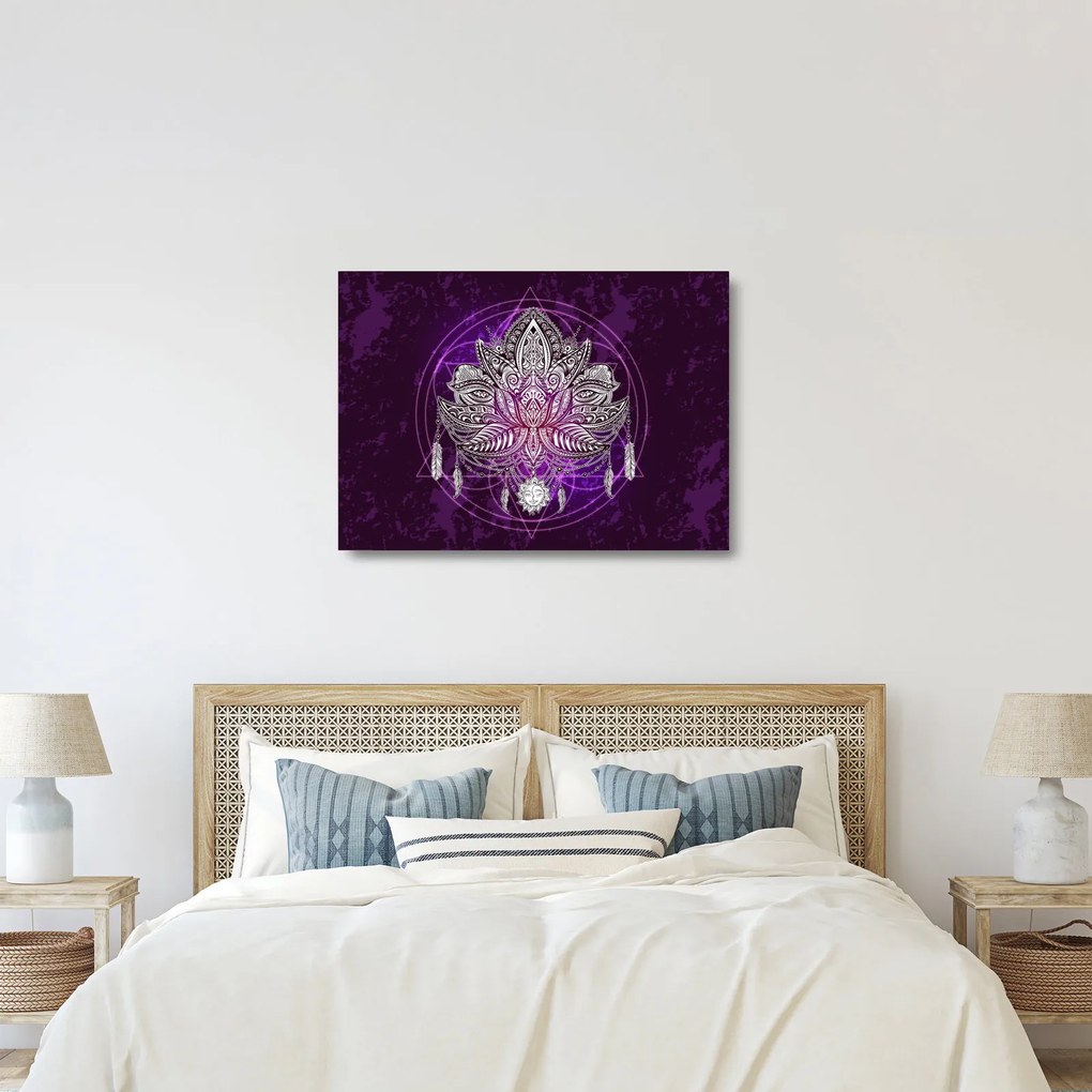 Kép - lótusz (üvegen) (70x50 cm)
