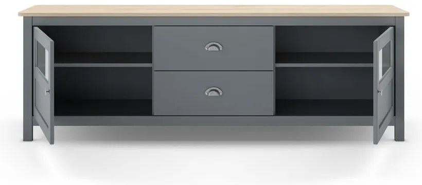 Szürkészöld borovi fenyő TV-állvány 180x59x40 cm Misti – Marckeric