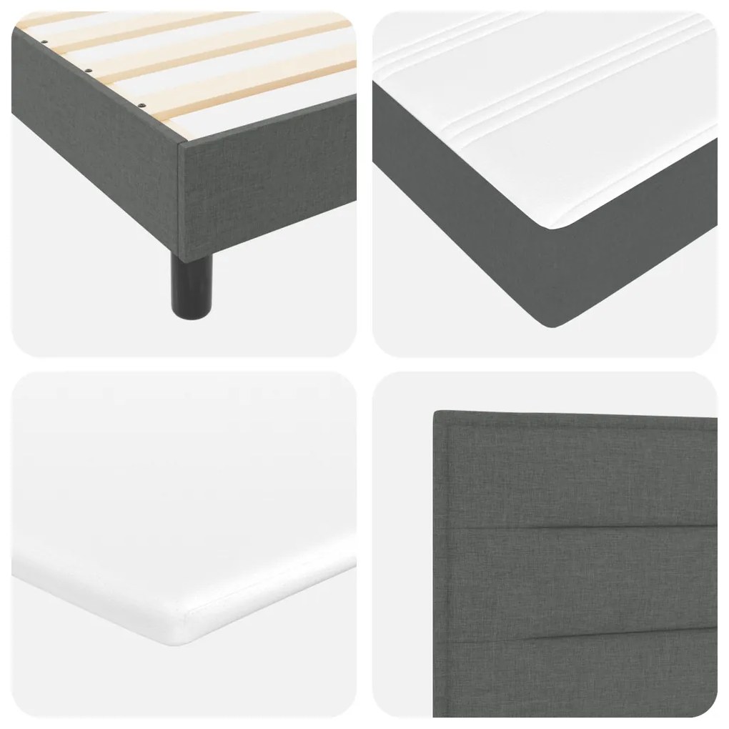 Boxspring Ágy Matrac Fekete 160x200 cm Szövet
