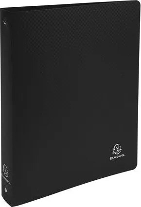 Gyűrűs könyv, 4 gyűrű, 40 mm, A4, PP, EXACOMPTA, fekete (EX512801E)