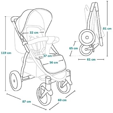 Lionelo - ANNET TOUR Golden Moments sport babakocsi