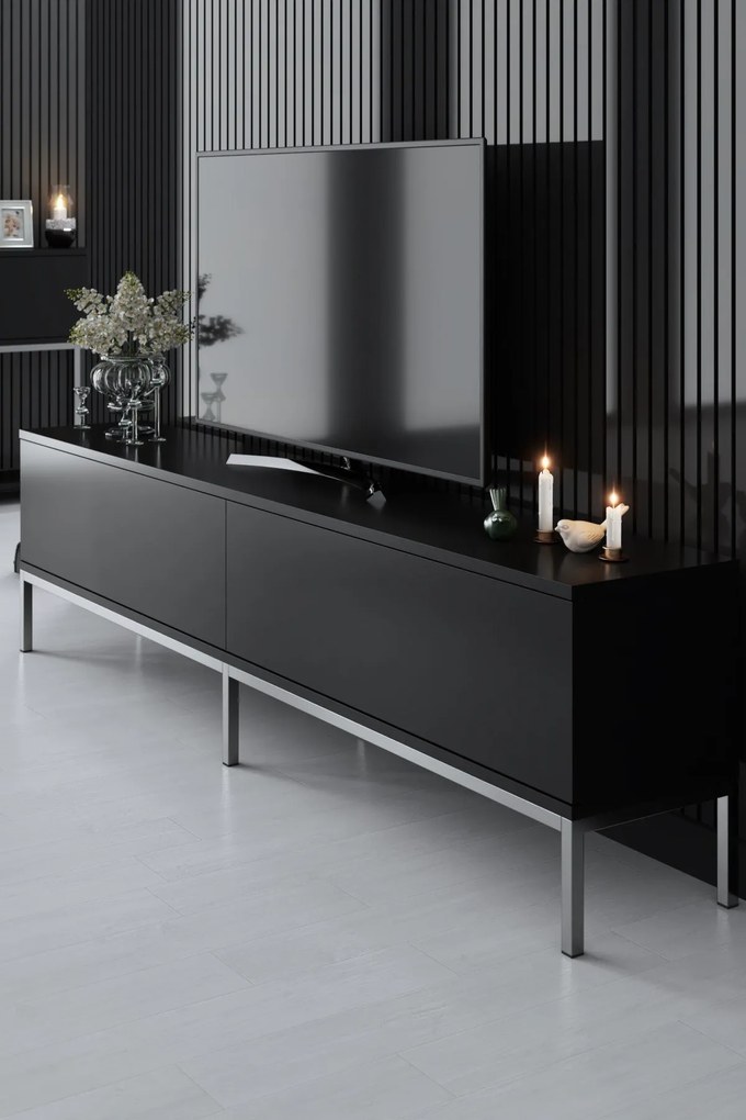 TV szekrény Lord - Black, Silver