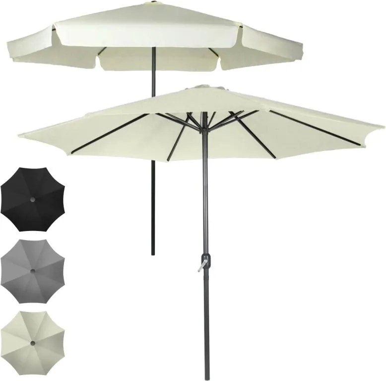 MIADOMODO Napernyő fogantyúval 250 cm krémszínű