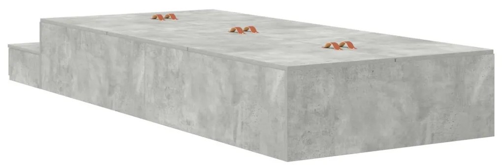 Ágykeret tárolóval Beton Szürke 226.5 x 75 x 31.5 cm Faanyag