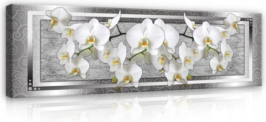 Vászonkép Orchidea Virágok A Nappali Hálószobájába Vászon Falra Nagy 3D 145x45