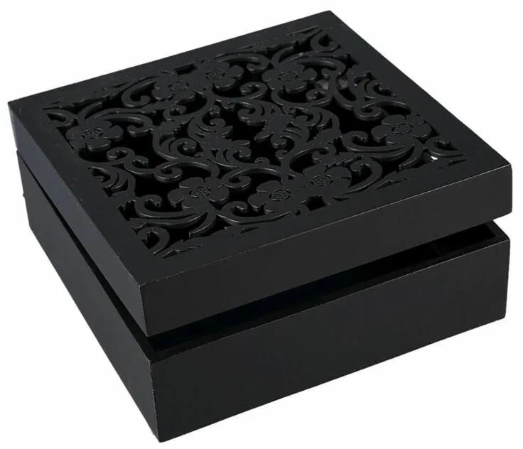 Fiore ékszeres doboz Fekete 20x20x8 cm