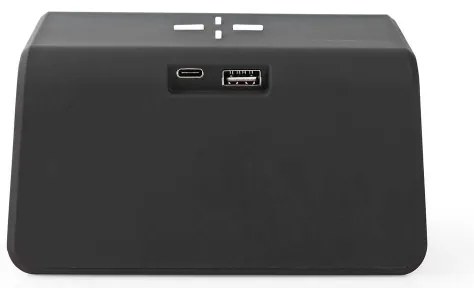 Nedis WCACQ30BK - Ébresztőóra LCD-vel és 15W/5V vezeték nélküli töltővel, fekete