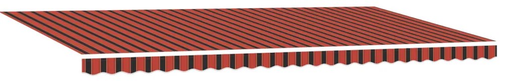 Manuális Behúzható Napernyő Narancssárga és Barna 600x300 cm