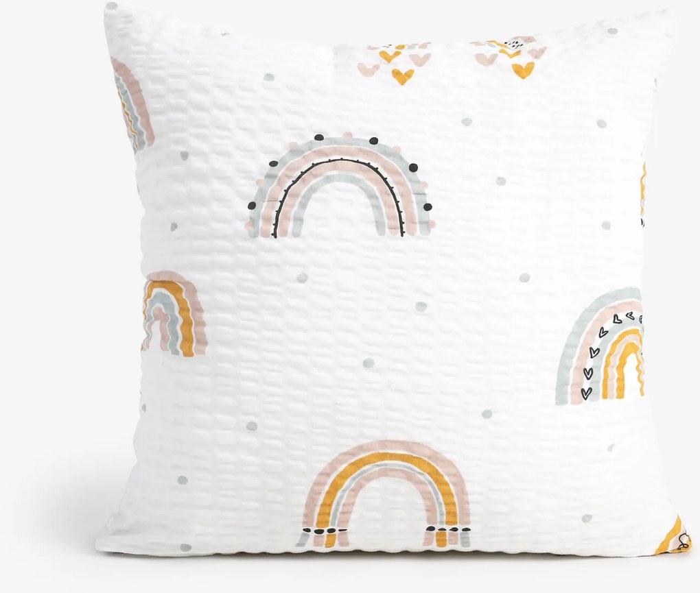 Goldea gyermek krepp párnahuzat - festett szivárványok 40 x 40 cm