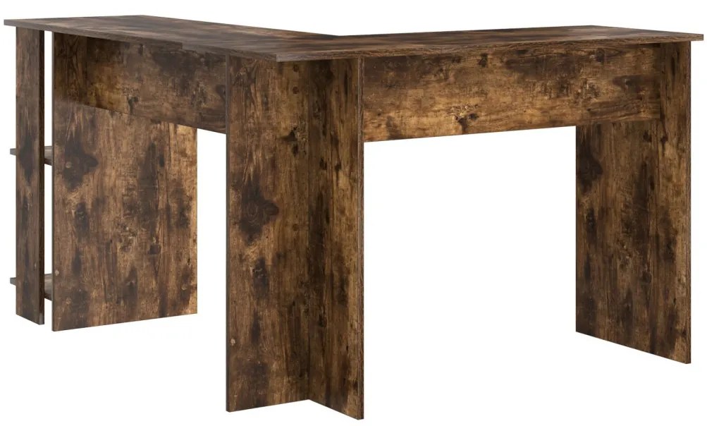 vidaXL Sarokíróasztal Füstölt tölgy 140 x 113,5 x 75 cm Faanyag