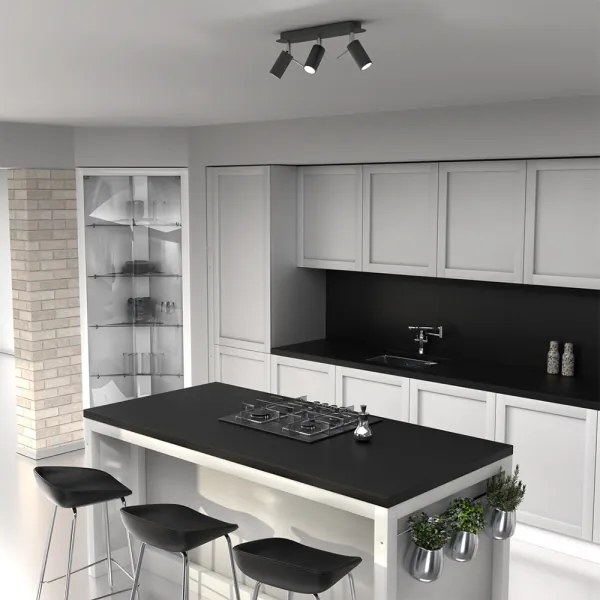 Spotlámpa PRESTON 3xGU10/40W/230V fekete