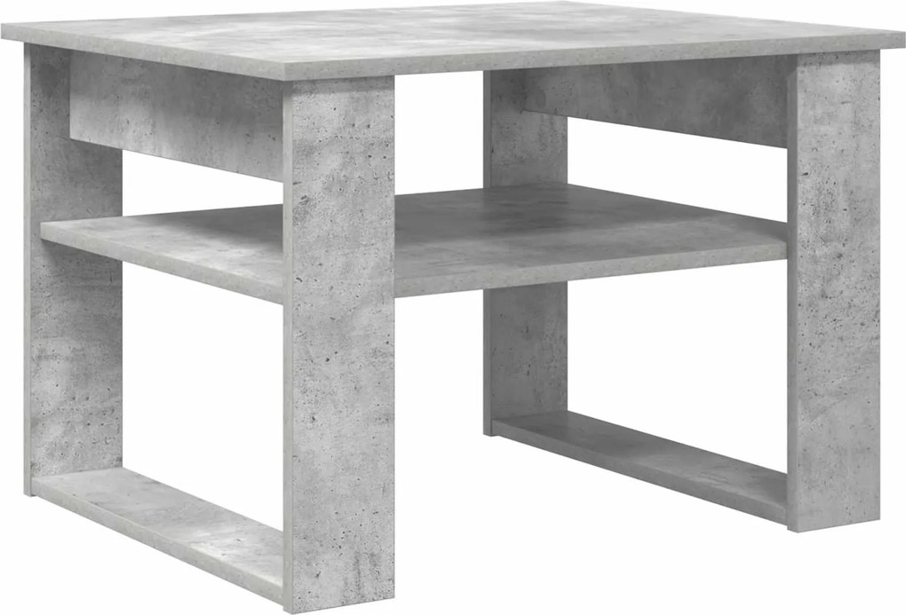 vidaXL Dohányzóasztal tárolóval Beton Szürke 64 x 54 x 44 cm Faanyag